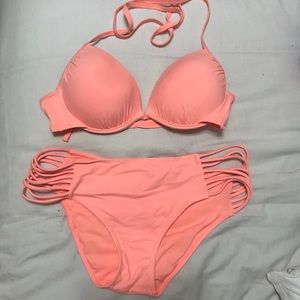 Push-Up + Highrise Strappy Bikini Set